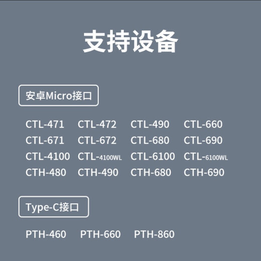 倍诺佳 wacom数位板数据线ctl672 472 690 6100和冠影拓Pro手绘板充电线 6100/680/671/490/micro弯头
