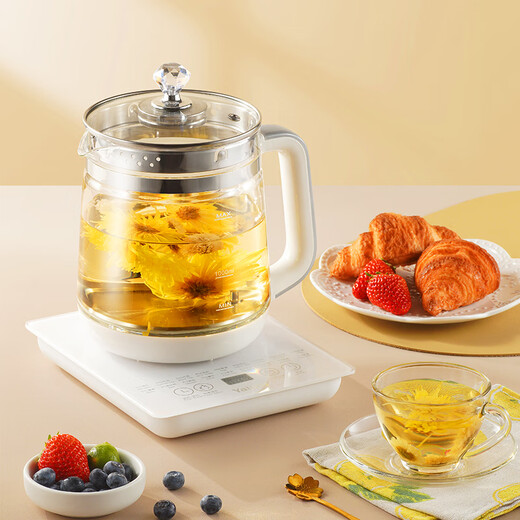 YALULU110V health pot multi-function constant temperature electric kettle fully automatic tea making tea kettle exported to the United States, Canada and Japan small household appliances for tea making and kettle white 1.8L + tea drain #110V foreign version