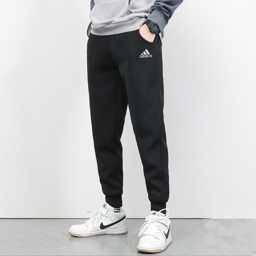 Adidas Men's Sports Costume 24 Automne Nouveau Logo décontracté Sweat à cou rond Couper Close-Up pantalon Pantal