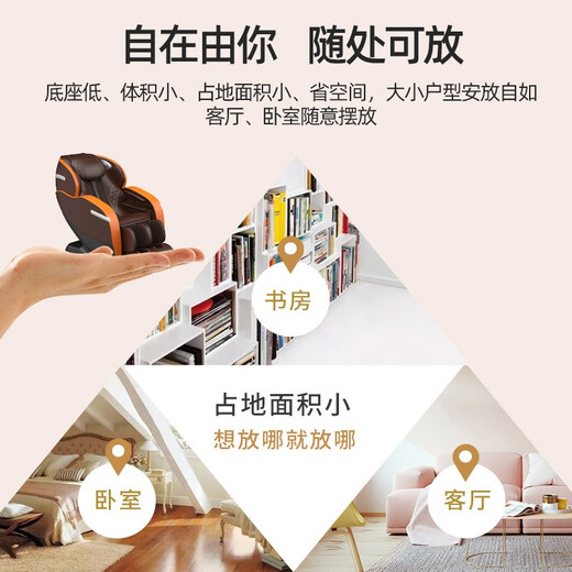 Lemobar (LEMOBAR.COM) Government Subsidy Shared Massage Chair Home Full Body Space Luxury Cabin SL Guide Rail Massage Elderly Electric Massage Chair Sofa X7 as a Gift for Parents Lemo Orange