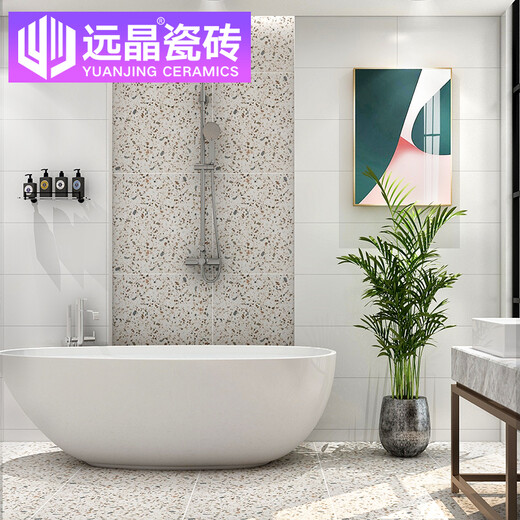 Yuanjing Nordische Farbe großer Partikel Terrazzo Antiquitäten 600x600 Wohnzimmertür Geschäfte Café -Laden Internet Celamic Fliesen D6636 600x600