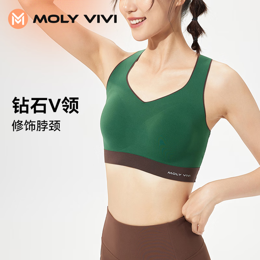 MOLY VIVI retro contrasting sports bra women's new markless lingerie sports yoga beautiful back magic Vivi molyvivi pumpkin brown S size (70 A/B/C)