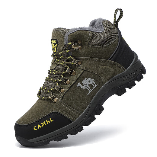 Camel Dynamic Camel Outdoor Frauenschuhe für Winter neue Plüschstiefel mittelgroße und hohe Top-Rutschbergsteiger Wanderschuhe Sport Schneestiefel LT3895 Grey Plush Style 38