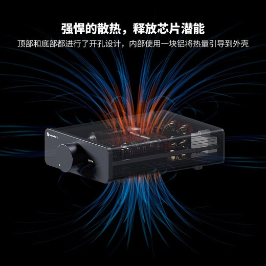 FOSI Audio Audio V3 Desktop Mini reiner Heckverstärker HIFI Fever High-Power 2.0-Kanäle kleiner Kabelmantel Home Tragbarer Stromverstärker Orange 32 V/5A-Stromadapter