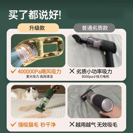 Pet electric hair remover to remove floating hair, cat hair remover, bed carpet hair remover, vacuum cleaner, hair cleaning ZP8 400000R filter element*2-wireless charging model