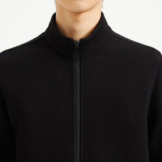 Lilang Fashion Fashion Men's Clothing [Jacquard estampado] Jacket de chaqueta para hombres Collar Collar Commuter a prueba de viento Q4QJK005 Negro L (170)
