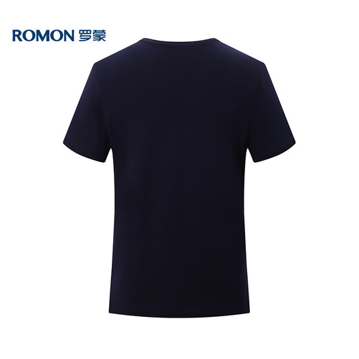 罗蒙（ROMON）短袖t恤男夏季休闲短袖男士冰丝感打底衫体恤男LM688 藏青 L