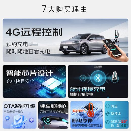 Aion GAC Aion original factory AION YVS Mei 580 Hyun S RT Haopin Trumpchi dedicated home charging pile 3.5 meters gun cable 7kw 4G + Bluetooth