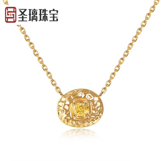 Holy glass VENTIGA/Vatican natural 18k gold diamond necklace clavicle chain pendant wishing pool gold color diamond pendant