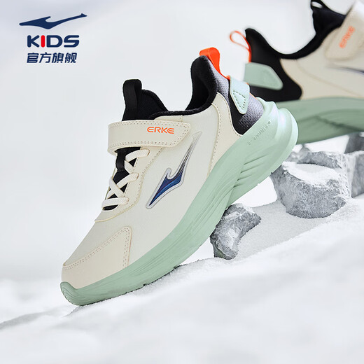 Hongxing Erke (ERKE) children's shoes Mingou 2.0 for boys and girls plus cotton running shoes children's warm cotton shoes pumice gray / black 32