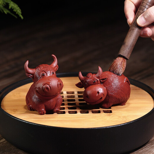 Xu Baoguo Yixing Zisha Tea Play Tea Ceremony Creative Boutique Ornaments Brave Niu Niu Tea Pet Set Brave Niu Niu + Blessing Niu Niu