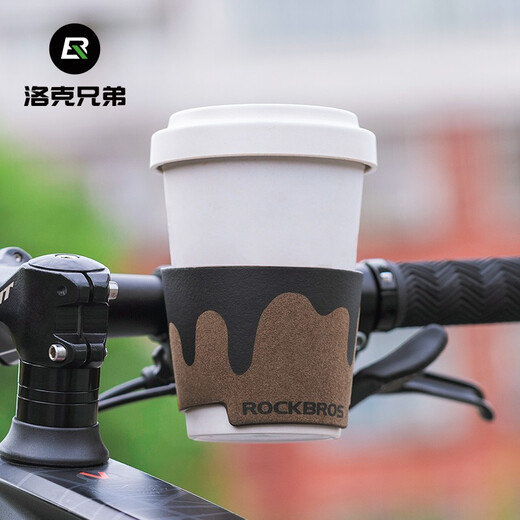 Rock Brothers Bicycle Water Cup Holder Handlebar Water Bottle Holder Road Mountain Bike Leisure Cycling Coffee Thermos Cup Cover Black Wave