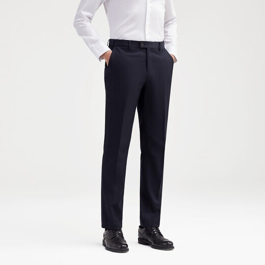 Qipai set of Western men's three-proof business flat lapel single button workplace suit two-piece set 1ZC70460 black A46