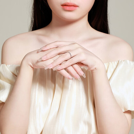 Mengjinyuan PT950 platinum ring, platinum bamboo open ring, birthday gift for girlfriend, about 2.05g-live mouth