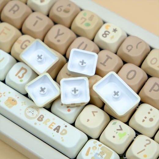 汇瀚外设xhs虚妄设计烘焙小羊主题五面热升华键帽QX3圆润球帽75 烘焙小羊-带坡度圆润球帽-130+键位小全套