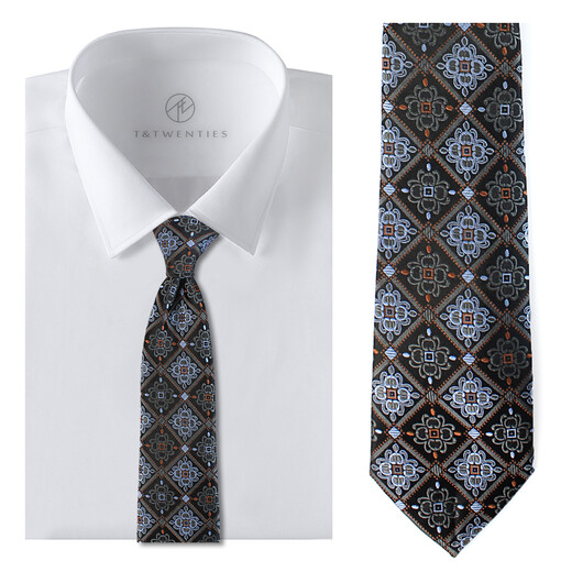 T/TWENTES TIPA DE MULBRA RETRO RETRO Seda Formal de ropa Forma Profesional Bordado a cuadros Croom de bodas de negocios para hombres Bordado Bodería Boda [corbata + toalla de bolsillo + clip de corbata]