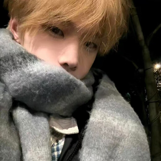 Shekare Gray Whitening Skin Friendly Couple Scarf Men's New Gradient Plaid Autumn and Winter Warm Scarf Student Couple Gift Night in Paris