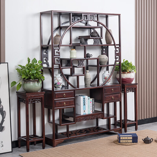 Double young solid wood new Duobaoge tea set partition modern simple wine cabinet Recommended 1.3 meters four drawer Duobaoge (Australian rosewood)