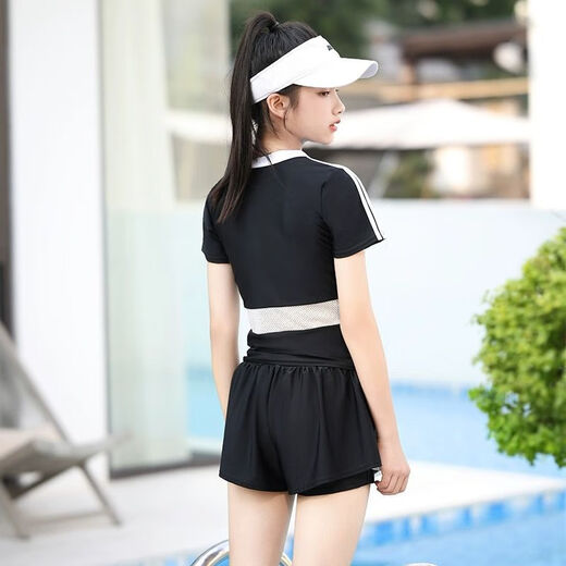 Zailu Girls' Big Children's Swimsuit 2024 New Children's Middle and Big Children Junior High School Students and High School Students Conservative Sun Protection Quick-drying Split Swimsuits Wholesale Please Take One Size