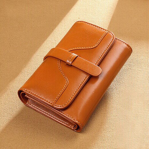Viney Cowide Damen Wallet Wallet Folding Short Coin Brieftasche High-End-Zertifikat-Kartentasche integrierter Marke Großkapazität Brieftasche Lederclip