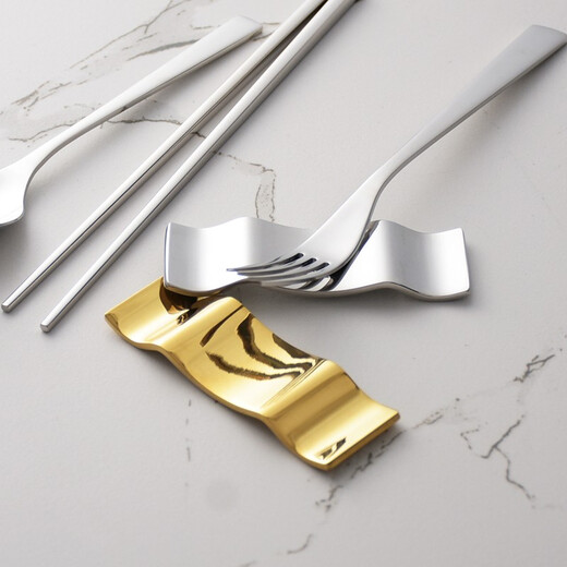 Oding Nordic ins mirror gold chopstick holder creative light luxury three-purpose chopstick holder spoon holder 304 stainless steel chopstick pillow silver