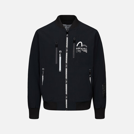 Evisu Kuro Herren Reißverschluss Home Printed Bomber Jacke 2AEGNM3JK5009XXNQ Black L