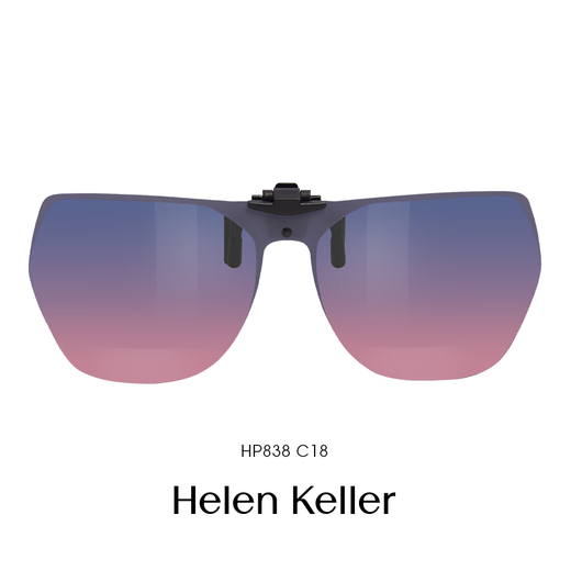 海伦凯勒（HELEN KELLER）近视偏光墨镜夹片蝶形框太阳镜夹片男女时尚近视眼镜夹片HP838 HP838 C18紫红渐进镜片