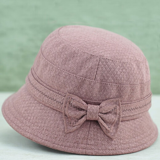 中老年女帽春秋盆帽渔夫帽休闲布帽老人帽子奶奶时装帽女士遮阳帽 紫红