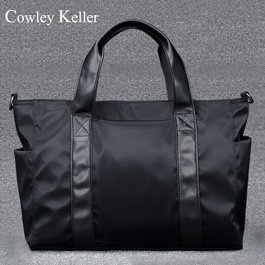 COWLEY KELLER business briefcase men's computer bag men's handbag large capacity commuting business trip briefcase shoulder messenger bag men black 34*14*27cm 14 inches