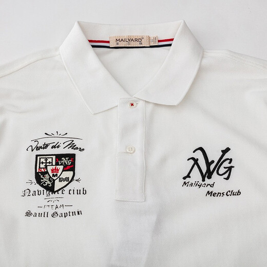 MAILYARD/Melya Short-sleeved T-shirt Pure Cotton Business Casual Men's Lapel Fashion 724 White M /48