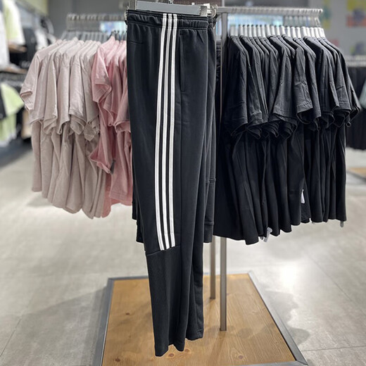 Pantalones para hombres adidas 2025 primavera nueva pantalones de chándal pantalones de chándal delgados de cierre civil suelto transpirable pantalones cómodos dt9901 blanco y negro s