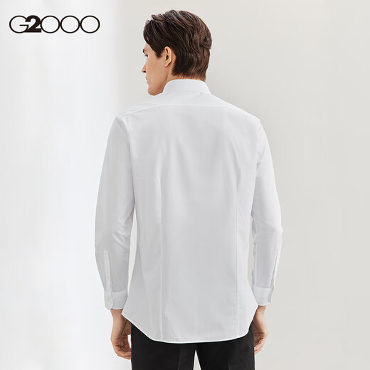 G2000 Easy to care for G2000 men's 2025 spring and summer shopping mall same style cotton blend skin-friendly formal long-sleeved shirt white - fashion tailoring - no ironing and anti-wrinkle L 7G /175 (bust 112/waist 102)