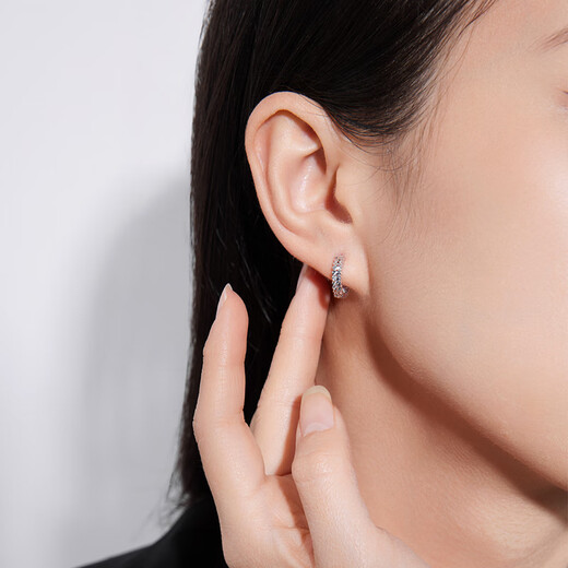 Century Yuan Platinum Earrings for Women Sparkling PT950 Fashion Earrings Gorgeous Birthday Gift for Girlfriend and Wife 2.72g