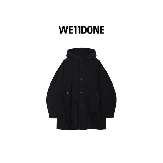 
WE11DONE neutral men and women same style old hooded parka coat coat khaki S