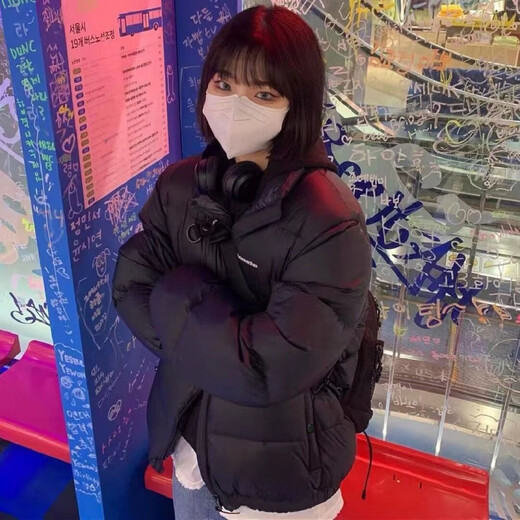 Yanlifen (yanlifen) down jacket women's short 2025 winter new thickened small down jacket women's cotton coat gray blue S 85-105Jin Jin equals 0.5 kg