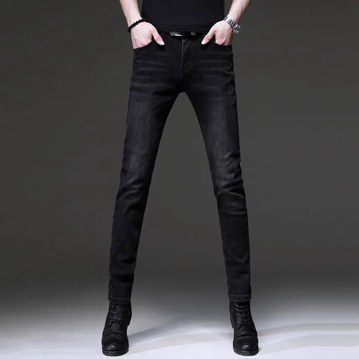 Western Tour Jeans Men 2025 Pantalones nuevos hombres de moda retro Pantalones pequeños Pantalones estirados Pantalones casuales Hombres personalizados 1048 Black XXS 28