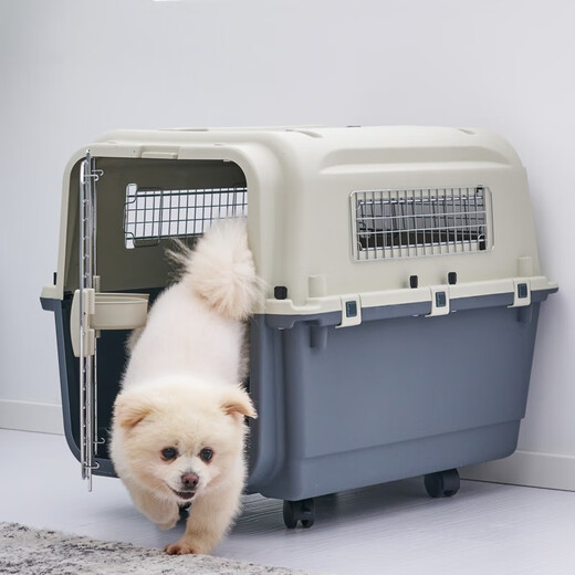 HZPET宠物航空箱狗狗托运加厚大号国航箱子猫咪小型犬外出车载箱飞机箱 2号塑窗60*40*40cm（16斤内）