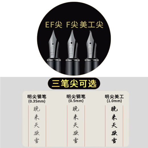 Hero (HERO) pen, high-end adult student pen, calligraphy practice, calligraphy, art pen, business birthday gift, pen gift box for teacher souvenir gift, custom engraving, Black Warrior - single pen gift box (free ink) F tip (0.5mm)