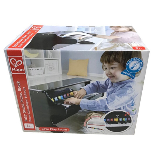 Piano alemán hape colorido piano bebé y niña educación temprana de la educación temprana del juguete educativo entrenamiento de arte de iluminación electrónica 1 de junio regalo del día del niño 25 piano clave, negro e8463