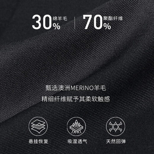 G MONS Australian wool suit men's navy blue double-breasted wedding groomsmen business formal suit complete set for men 0671 black top + pants 52