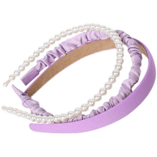 ZHIO headband women's mixed and matched small fresh pressed hair hoop sponge Korean pearl headband hairpin hair bundle princess headdress summer 5# small fresh three-piece set