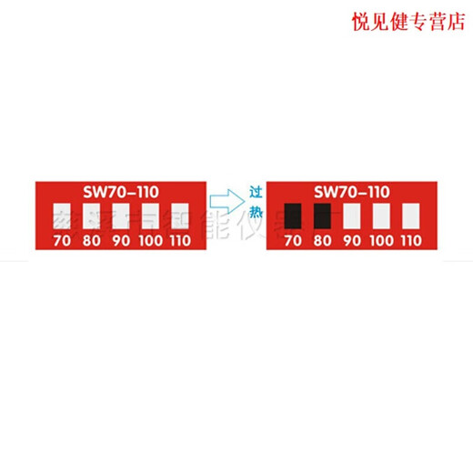 XMSJ测温贴-80贴纸示温片变色贴片试纸测温热敏温度变色纸感温标签. SW100-12033片/张