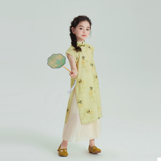 布丁哈鲁女童连衣裙儿童裙子新中式旗袍两件套夏装2025新款国风套装