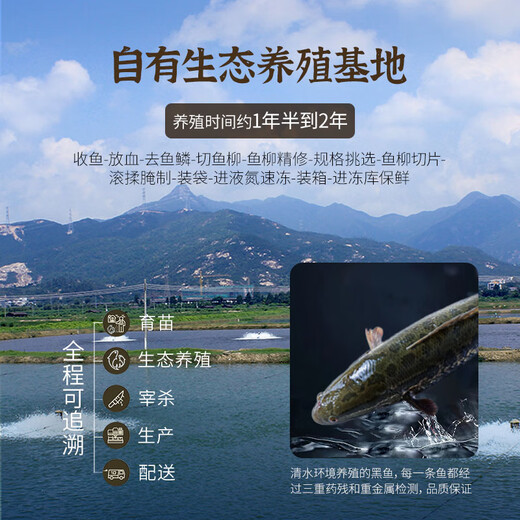 Zhongrun fish, frozen middle-stage slurry-free black fish fillet 250g, sashimi, pickled fish, fresh fish, healthy and light food