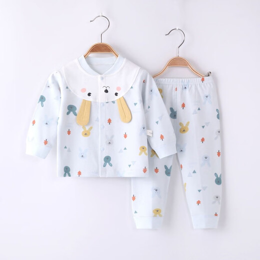Lamb Dudu baby underwear set pure cotton baby split autumn clothes and autumn pants cotton children's home clothes cute spring and autumn pajamas yellow 12034 80 (recommended from December to November 20-26 Jin [Jin equals 0.5 kg])