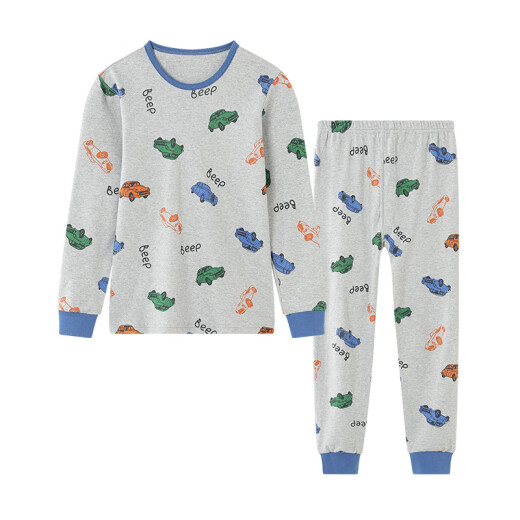 
Red bean children's pure cotton autumn clothes and autumn pants suit for men and women medium and large children thin autumn and winter thermal underwear Class A full cotton cotton sweater H4M1049 hemp ash 150
