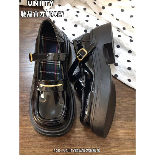 Qiaojiati Japanisch JK Uniform Academy Style Small Lederschuhe Frauen 2024 Sommer- und Frühling Neues Retro -vielseitiger, dicker alleiniger Mary Zhen Black - verbesserte Version 95% der Benutzer wählen 3524H - notwendige Entschädigung für die verspätete Lieferung
