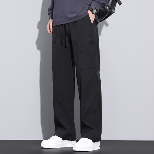 Charlotte casual pants men's work pants 2025 new men's autumn and winter American loose straight teenager multi-pocket pants 9856 Military Green L 105-125Jin[Jin equals 0.5 kg]