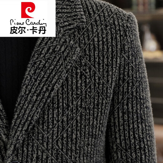 皮尔卡丹（pierre cardin）2025年新款高端轻奢毛呢子外套男士秋冬季休闲西装领夹克男加厚款 深灰 6636 4XL (165~185斤)