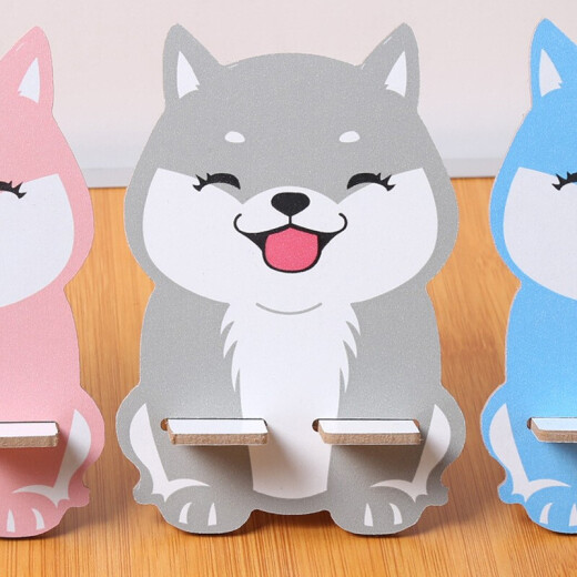 Zhongdeli Creative Desktop Mobile Phone Stand Wooden Cute Dog Rabbit Cartoon Mobile Phone Stand Live TV Watch Support Stand Tablet Pad Stand Wooden Stand [Pattern Color Random]